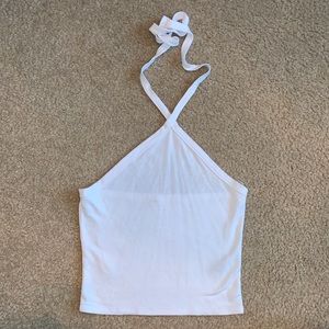 White Criss Cross Halter Top